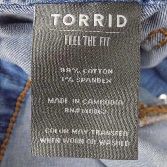 Torrid Crop Wide Leg Vintage Stretch Mid Rise Jeans Size 16 Blue - Picture 5 of 5